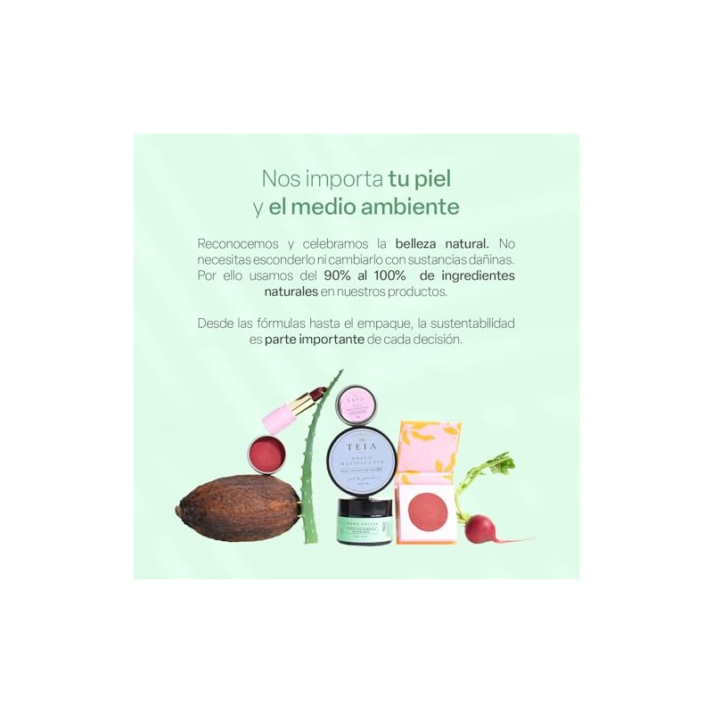 TEIA COSMETICOS Protector facial en polvo FPS30 matificante con color
