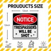 BTHUKO Notice Trespassers Will Be Shot Aluminum Composite Outdoor Sign