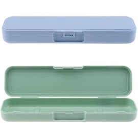 KSUKTSW 2 Pieces Portable Cutlery Box, Travel Cutlery Storage Box, Portable Chopsticks Spoon Fork Storage Box, Cutlery Case for Camping, Picnic, Travel, Work, Green, Casual