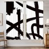 Black White Abstract Modern Geometric Living Room Bedroom Window Curtains