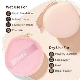 MSQ 5Pcs Makeup Sponge For Foundation Concealer and Powder, Triangle Powder Puff Soft Sponges Blender, Latex Free Blender Sponge For Liquid, Cream, Powder Seamless & Flawless Makeup, 2.75 in, Pink