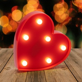 IFDGCTK Light Up Letters, Led Letters Lights 26 Alphabet, Decorative Lighted Letters, Battery Powered Led Marquee Light Up Letters for Party, Bar, Night Light, Home Decor(Red Heart)