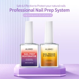 AIJIMEI Nail Prep Dehydrator & Nail Primer X-Strength Kit