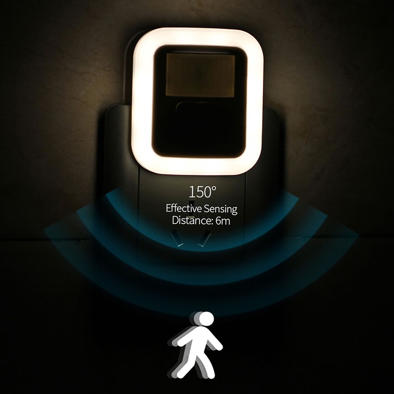 LED Plug-in Motion Sensor Light Wall Night Lamp with Brightness