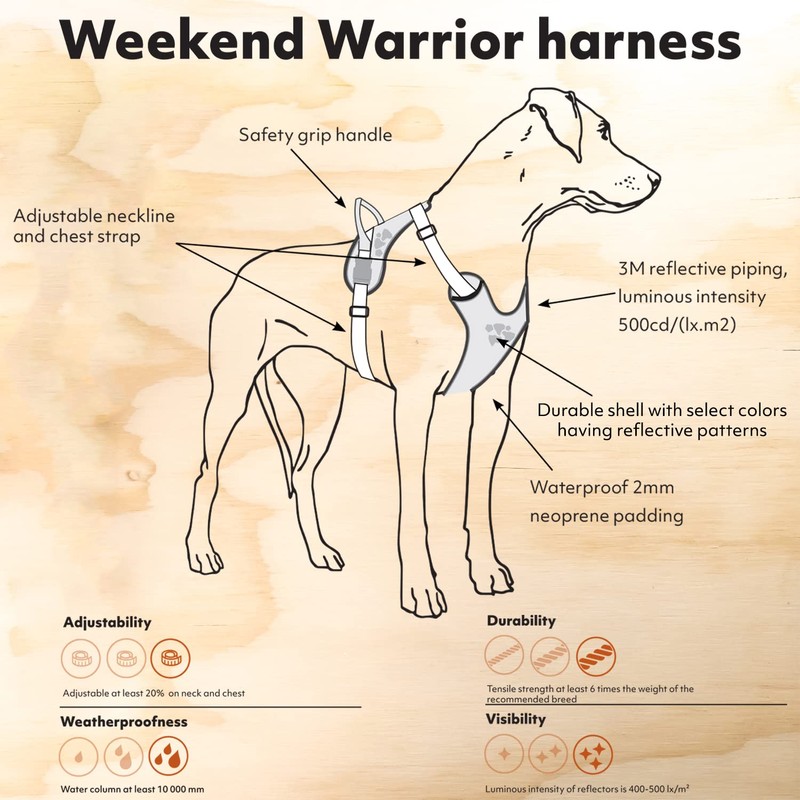 Hurtta Weekend Warrior Park Camo Dog Harness, 39-47"