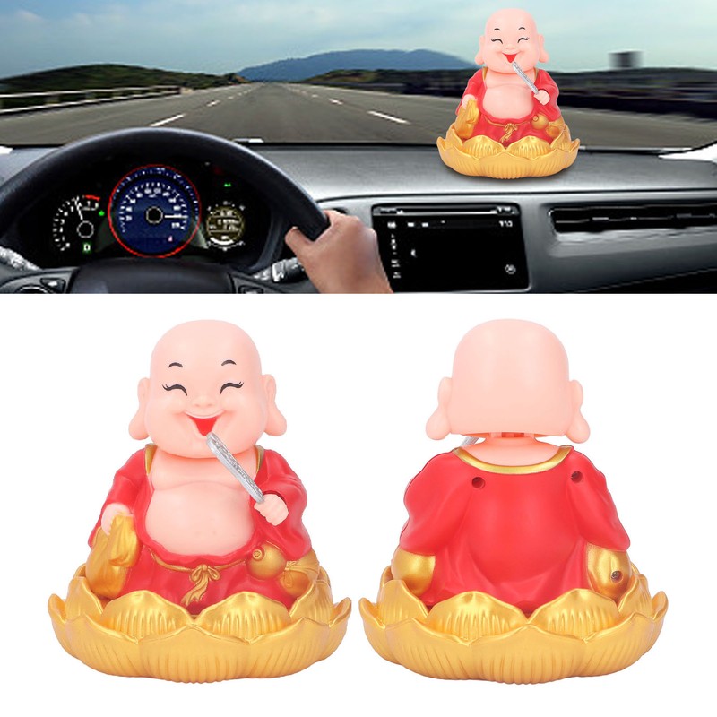 Nodding Smiling Buddha Maitreya Automatic Laughing Car Dashboard Solar Buddha
