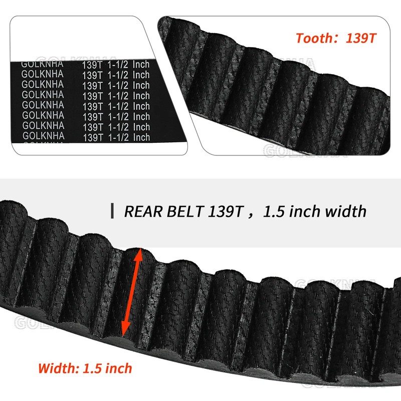 GOLKNHA 40024-97 Drive Belt,139T 1.5 inch Width for Harley-Davidson Touring