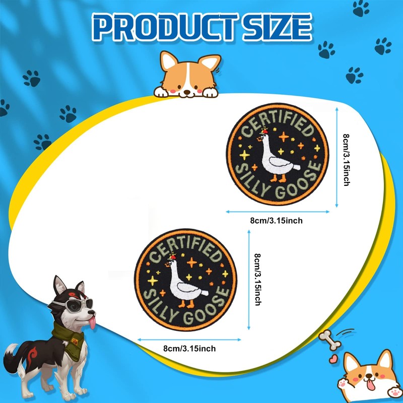 2 PCS Funny Goose Removable Tactical Hook Loop Embroidered Cute