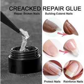 2 Piezas Gel Protector Reparador De UñAs,Gel Reparador InstantáNeo De UñAs Agrietadas,Kit De ReparacióN De UñAs Para UñAs Naturales Partidas,Rellena Y Repara InstantáNeamente Las Grietas