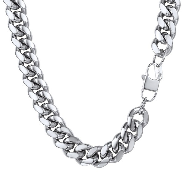 Prosteel Men’s Personalised Necklace Stainless Steel Massive Curb Chain, Name