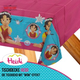 Party Factory Heidi Tablecloth, 120 x 180 cm, Colourful, Paper Party Tablecloth for Children's Birthday or Theme Party