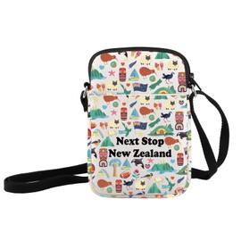 JXGZSO New Zealand Travel Gift Next Stop New Zealand Cosmetic Bag New Zealand Travel Pouch Bag New Zealand Vacation Gift, Next Stop New Zealand Crossbody, Fashion