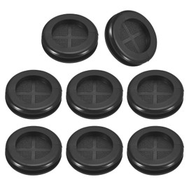 QUARKZMAN Pack of 8 Rubber Cable Grommets, 18 mm ID 22 mm Drill Hole Rubber Grommets Double Sided Hole Plugs Rubber Seal Round for Protection of Wires and Cables, for Desks, Black