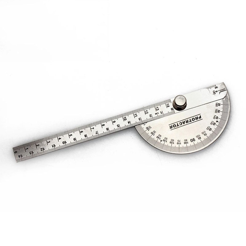 Stainless Steel Protractor 180 Degrees Angle Ruler Finder 140mm Metric