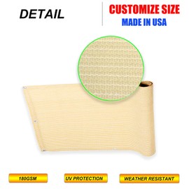 Eden's Decor 35-inches Height Privacy Screen Mesh Windscreen for Backyard Deck, Patio, Balcony, Pool, Porch, Fence, Railing, Gardening(Beige, 35" X 24')