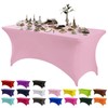 Stretchable Tablecloths,Pink Spandex Fitted Tablecover 6ft Washable Stretch Spandex Table