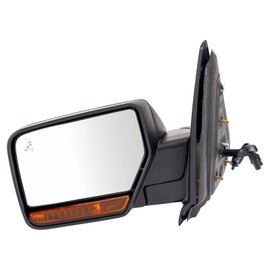 TRQ Left Mirror Power Folding with Textured Black Cover Drivers Side Compatible with 2015-2017 Ford Expedition FO1320505