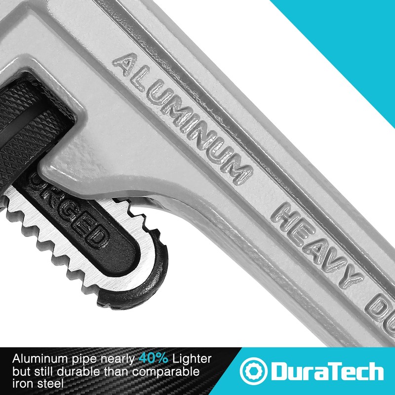DURATECH 3-Piece Heavy Duty Aluminum Straight Pipe Wrench Set, 10",