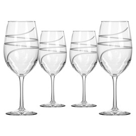 Rolf Glass Twist All Purpose Wine Glass 18 Ounce | Proudly Made in the USA | Large Wine Glasses | Lead-Free Glass | Engraved Large Wine Glasses | (Set of 4)