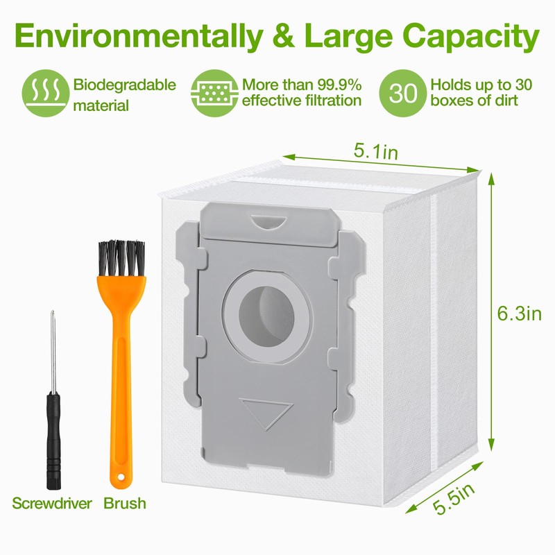 Rowhalf 12 Pack Vacuum Bags for iRobot Roomba, Effective Dust