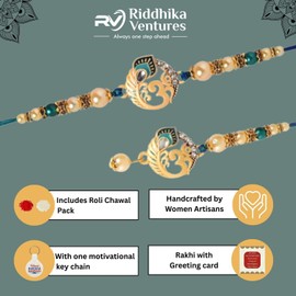 Riddhika Ventures Brother Rakhi with Greeting Card | Rakhi Gifts for Brother, Sister, Bhaiya, Bhabhi for Indian Raksha Bandhan Festival (B3B3K)