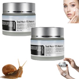 Snail Mucin 92% crema hidratante de gel facial diario, Snail Mucin 92% crema facial reparadora hidratante para pieles secas y sensibles, crema avanzada Snail 92 todo en uno (2Pcs)