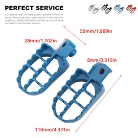 PowerMotor 8mm Aluminium Foot Pegs Rest Footrest Footpegs Replacement for XR50 PW50 CRF TW KLX 50cc 70cc 90cc 110cc 125cc TaoTao Dirt Pit Bike Motorcycle Jonway(Blue)