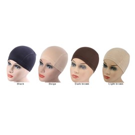 1pc Bamboo Fiber Wig Cap Comfortable Elastic Wig Cap for Women (Beige)