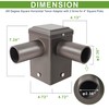 Tenon Adapter for 4-Inch Square Poles with Dual 90° Horizontal