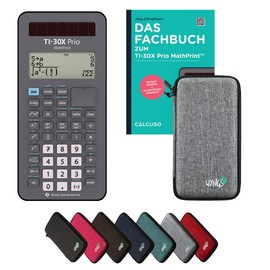 Calcuso Standard Package: TI-30X Prio MathPrint + WYNGS Protective Case Light Grey + Book + Extended Warranty from Calcuso
