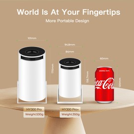 Mini Projector with WiFi and Bluetooth Built-in Android 11,180°Rotatable Portable Projector 1080P 4k Support,LYNCAST Upgrade HY300pro+ Projector for Home,Outdoor Use