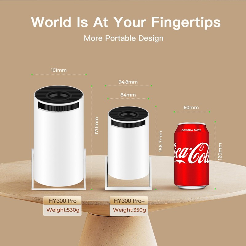 Mini Projector with WiFi and Bluetooth Built-in Android 11,180°Rotatable Portable