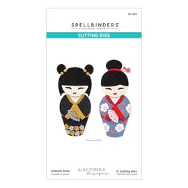 Kokeshi Dolls Etched Dies from The Spring in Kyoto Collection by Alex Syberia Designs