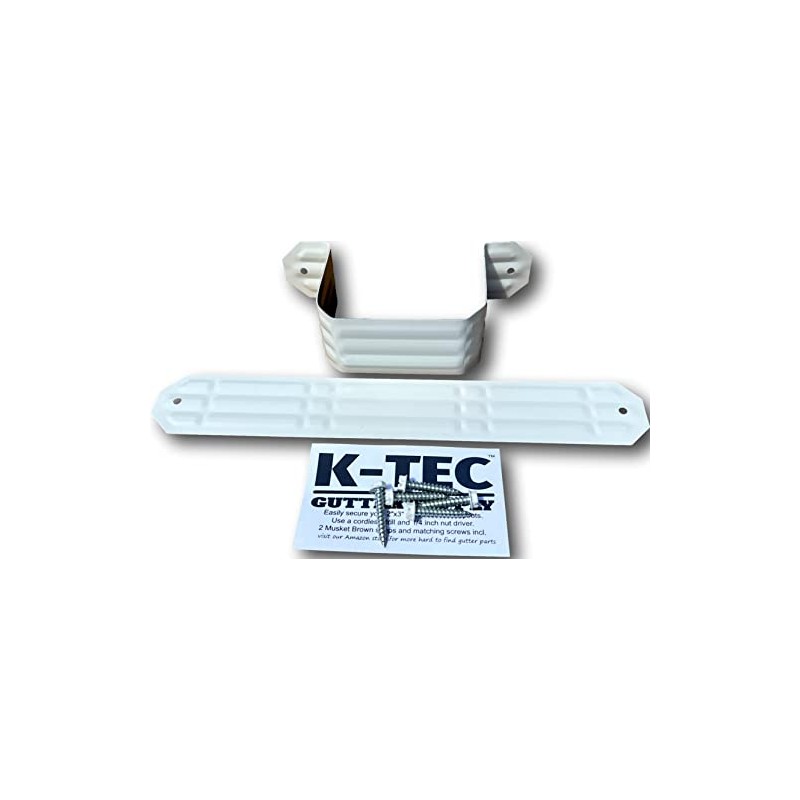 K-TEC 2"x3" High Gloss White Aluminum Downspout Straps with Color-Matched