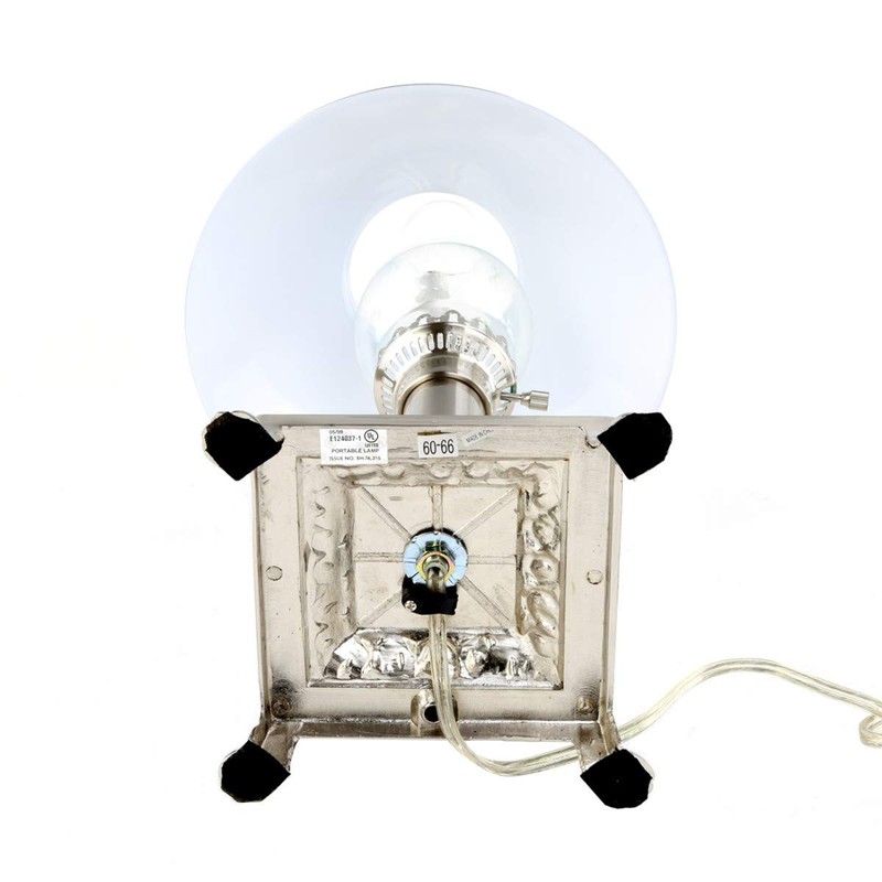 Renovator's Supply Table Desk Lamp Titanic Silver Tone Design 20"