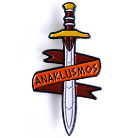 Riptide Sword Pin Badge Anaklusmos for Percy Jackson Fans, Large 2.5 Inches