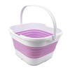 SAMMART 9.5L (2.5 gallon) Collapsible Rectangular Handy Bucket (White/Pale Purple)