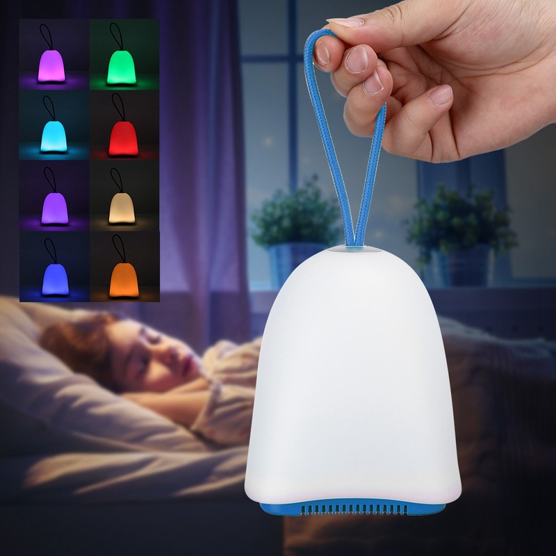 Wireless Bluetooth Speaker Light Touch Control 8 Color LED Night