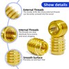1/4"-20 Threaded Insert for Hard-Wood, Brass Knife Thread Inserts, 1/4"-20