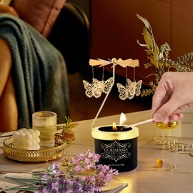 Christmas Gifts for Women, Unique Birthday Gifts for Women, Lavender Butterfly Rotating Scented Candles for Home Fragrance, Mom Birthday Gift from Daughter Son, Xmas Candle Gift for Sister Grandma