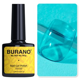BURANO Jelly Gel Nail Polish, Sheer Hot Pink Green Red Blue Purple Orange Gold Brown Transparent Jelly Gel Polish, Translucent Gel Polish Jelly LED UV Gel Curing Requires (Jelly Lake T2)