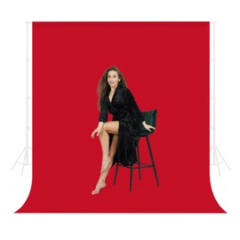 Red Backdrop for Photography 10 x 20 Ft,Chroma Key Red Background Sheet for Photography,Photo Backdrop Curtain for Photoshoot Video Polyester Cloth Video Studio Calls Streaming Gaming