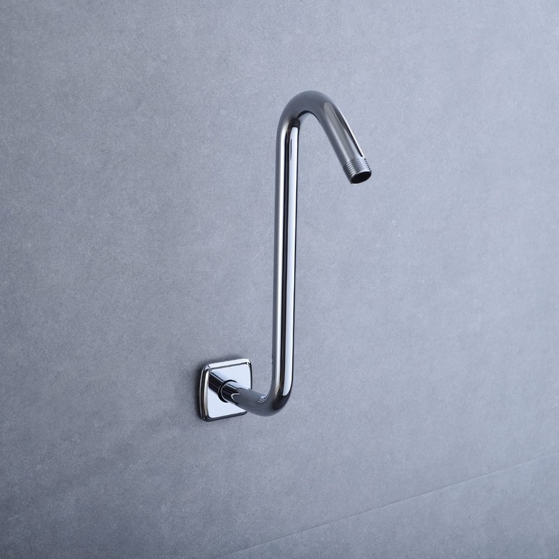 Angled Shower Arm with Flange S Shaped Rainfall Shower Head