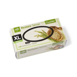Medline Restore Sense Green Powder-Free Nitrile Exam Gloves with maxOat+, Size X-Large, Box of 230