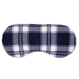 Eye Pillow, Cooling Mask & Cooling Pad for the Eyes. The Natural Alternative to Gel Eye Mask with Linseed - Colour: Flannel Chequered Blue