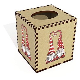 Square 'Christmas Gonks' Wooden Tissue Box Cover (TB00044175)