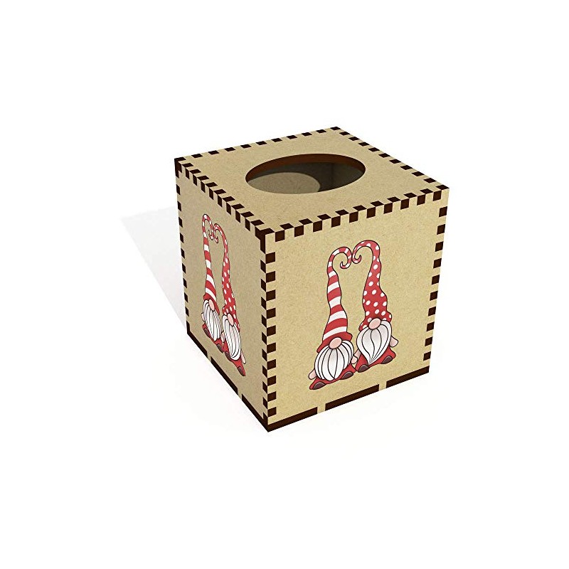 Square 'Christmas Gonks' Wooden Tissue Box Cover (TB00044175)