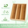 Fibogollo Silverware Organizer Bamboo Kitchen Drawer Organizer Kitchen Utensil Organizers,