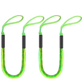 5ft Bungee Dock Line with Loops – Lightweight Elastic Mooring Rope for Quick Docking, 2-Pack (Green)