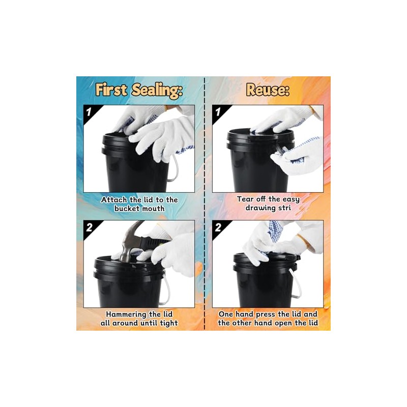 AKOLAFE 6 Pack Paint Bucket for Painting Plastic 2 Quart
